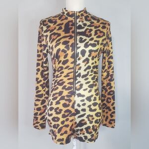 CBR Black and Tan Leopard Print Romper
